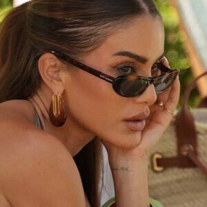 Saint Laurent SL557 SHADE 002 Oval Sunglasses - Havana\Green